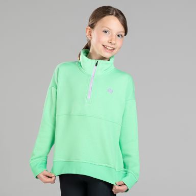 O’Neills Kids’ Aria Fleece Half Zip Green by O’Neills