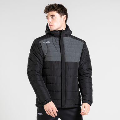 Black Men’s Padded Jacket with a Hooded and Two Side Pockets by O’Neills.