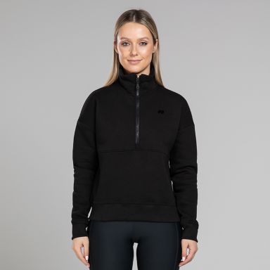 Black Women’s Ada Half Zip Fleece with funnel neck by O’Neills. 