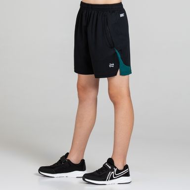Black O’Neills Kids' Raptor Shorts with size zip pockets and an elasticated waistband