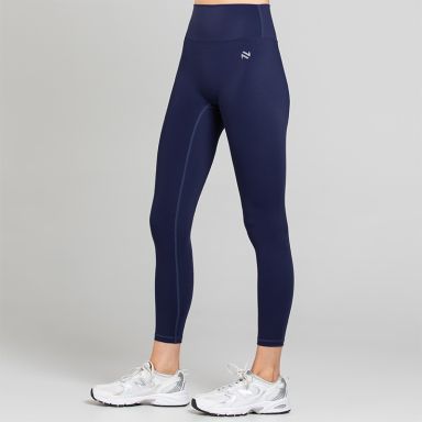 Navy Women’s Ember 7/8 Leggings with above-ankle length and high-rise waistband detail 