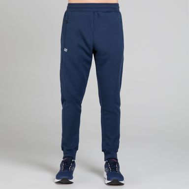 Navy Men’s Evolve Fleece Tracksuit Bottoms with cuffed bottoms and two zip pockets by O’Neills.