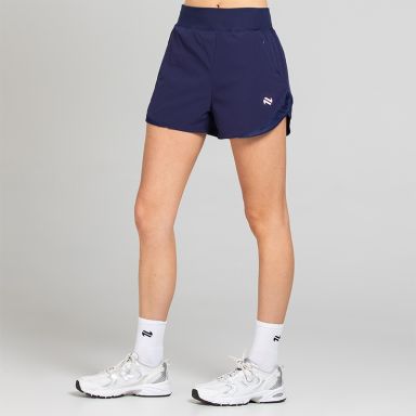Navy Women’s Ember Training Shorts with zipped pockets and a drawcord waistband 