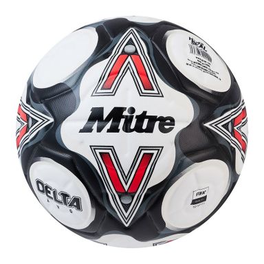 White and Black Mitre Delta Evo Football from O'Neills.