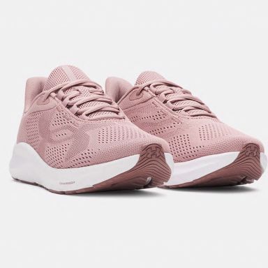 Pink and white Under Armour Women's UA Pursuit 4 Big Logo Running Shoes from O'Neills