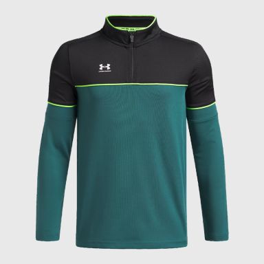 Under Armour Kids' UA Challenger Training Quarter Zip Rack Green / White