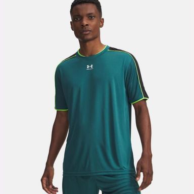 Men's Green / White Under Armour Challenger Train Short Sleeve T-Shirt Rack From O'Neills