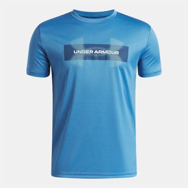 Under Armour Kids' UA Tech Graphic T-Shirt Aegean Blue / Blackout Navy / White