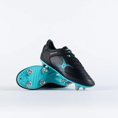 Black Gilbert Kids' Sidestep X15 6 Stud Rugby Boots from O'Neills.