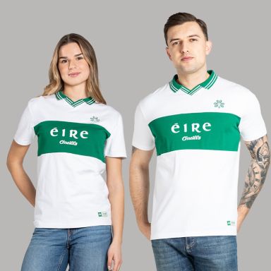 White / Green O’Neills Éireann Irish Heritage Polo Shirt with Éire chest panel