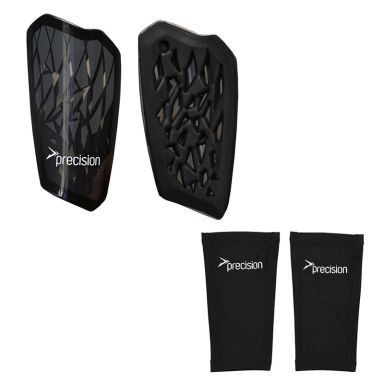 Black and Grey Precision Pro Fusion Flex Shin Guards from O'Neills
