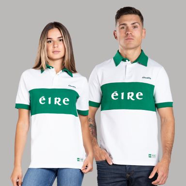 White A Chara Eire Polo Shirt by O’Neills.