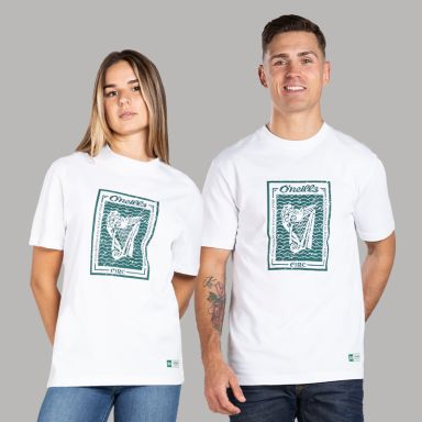 White A Chara Harp T-Shirt by O’Neills.