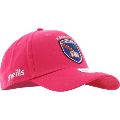 Pink Armagh LGFA baseball cap with the county crest on the front by O’Neills.
