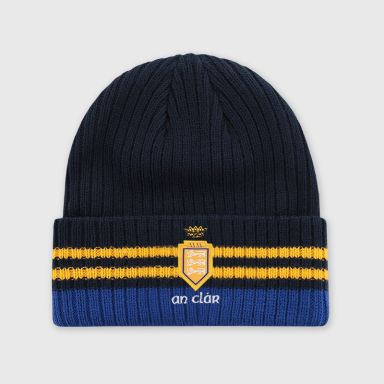 Navy Clare GAA Align Beanie Hat with county crest by O’Neills. 
