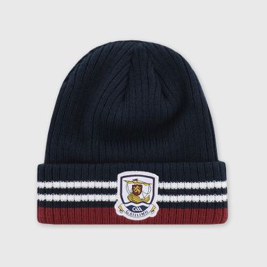Navy Galway GAA Align Beanie Hat with county crest by O’Neills. 