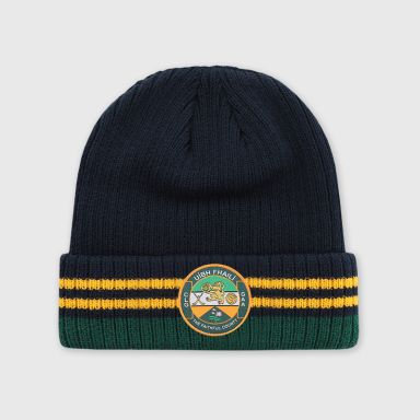 Navy Offaly GAA Align Beanie Hat with county crest by O’Neills. 