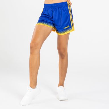 Royal and Amber Nelson shorts with 3 horizontal stripes and modern design by O'Neills