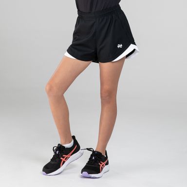 Black Kids' Sports Shorts with elasticated waistband by O’Neills.