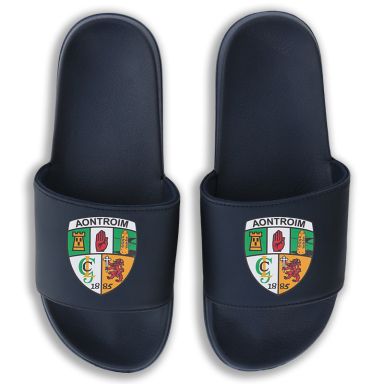Marine Antrim GAA Zora pool sliders with Antrim GAA crest on the front by O’Neills.