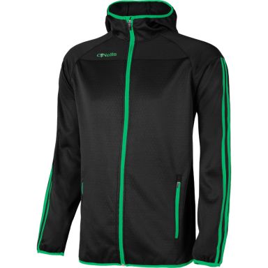 Kids' Aston Embossed Fleece Full Zip Hooded Jacket Black / Green