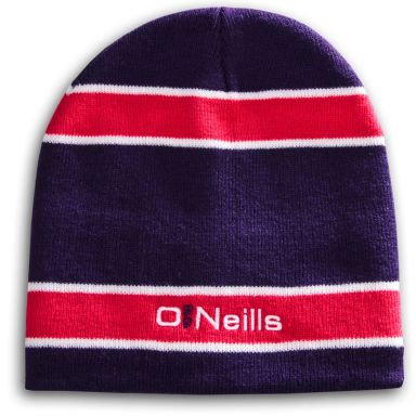 Marley Striped Beanie Hat Purple / Pink / White
