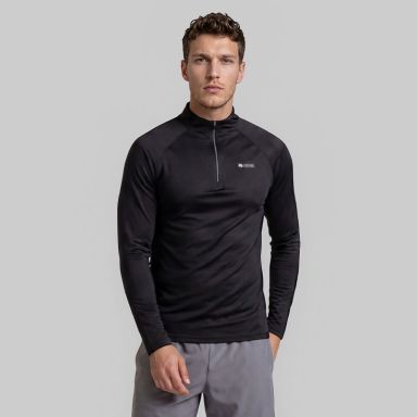 O'Neills Men's Black Tempus Half Zip Midlayer Top from O'Neills.