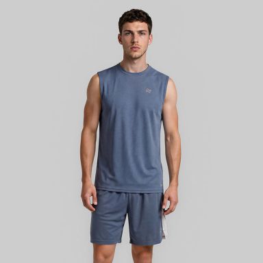 Blue / White O’Neills Men's Raptor 2 piece set with sleeveless Vest and Shorts.