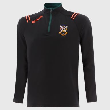 Cross and Passion College Brixton Brushed Half Zip Top Black / Bottle / Orange
