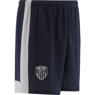 Navy Derry City FC Away shorts with the official Derry City crest from O’Neills.