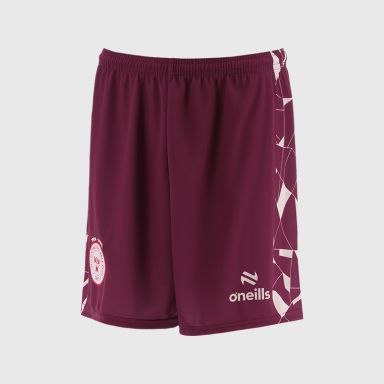Maroon / Beige O’Neills Shelbourne F.C. Men's Alternative Goalkeeper Shorts.