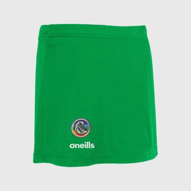 Green Kids' Camogie Skort with elasticated waistband and O’Neills branding by O’Neills.