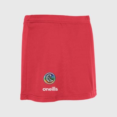 Red Women's Camogie Skort with elasticated waistband and O’Neills branding by O’Neills.