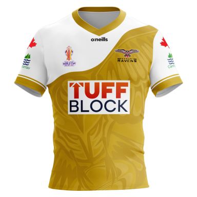 Gold and White Kids' Official Canada Rugby League jersey from O'Neills