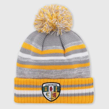 Antrim GAA Casey Bobble Hat Grey / Amber / Marine by O'Neills.