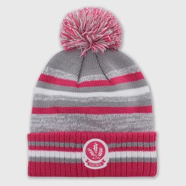 Derry GAA Kids' Casey Bobble Hat Grey / Pink / White by O'Neills.