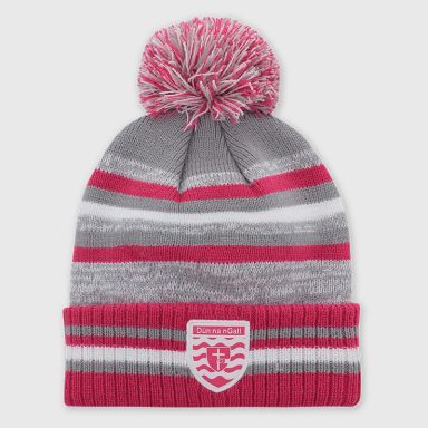 Donegal GAA Kids' Casey Bobble Hat Grey / Pink / White by O'Neills.