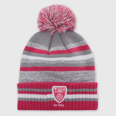 Down GAA Kids' Casey Bobble Hat Grey / Pink / White by O'Neills.