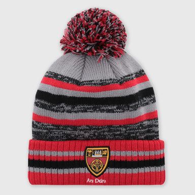 Down GAA Casey Bobble Hat Grey / Red / Black by O'Neills.