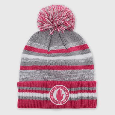 O'Neills Tyrone GAA Kids' Casey Bobble Hat Grey / Pink / White