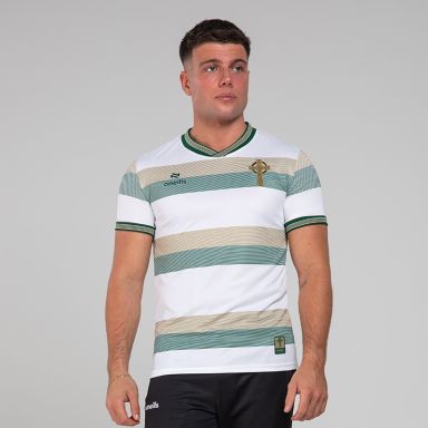 O'Neills Men's Celtic Cross Hooped Player Fit Jersey White