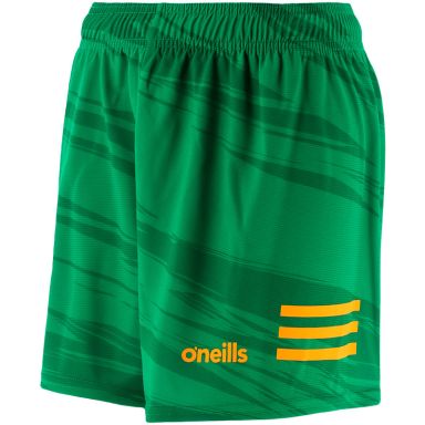 Green/Amber Connell Printed Gaelic Training Shorts with a Subtle all-over design from O'Neills.