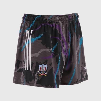 Grey Cork GAA Training Shorts with stripe detail on leg by O’Neills.