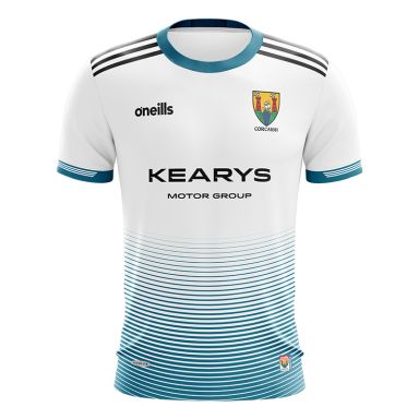 Cork Camogie Player Fit Short Sleeve Training Top White / Turquoise 2023