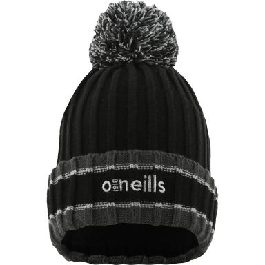 Black / Grey / /White Kids' Darcy knit bobble hat with large pom-pom by O’Neills.