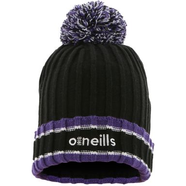 Black and Purple Darcy knit bobble hat with large pom-pom by O’Neills.
