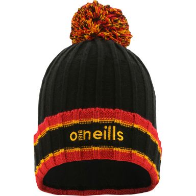 Black and Red Darcy knit bobble hat with large pom-pom by O’Neills.