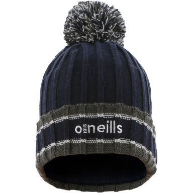 Marine / Grey / Silver Kids' Darcy knit bobble hat with large pom-pom by O’Neills.