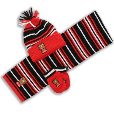Down Kids' Alex Hat, Scarf and Glove Set Black / Red / White