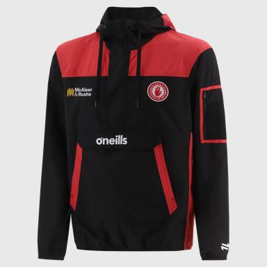 Tyrone GAA Men's Drifter Half Zip Hooded Windbreaker Black / Red from O’Neills.